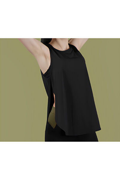 CDA Tricou sport pentru femei cu detaliu de fantă