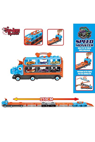 SAZE GD001 Parkurlu Araba Fırlatan Dinazor  6 Araçlı OYUNCAK OYUN SETİ
