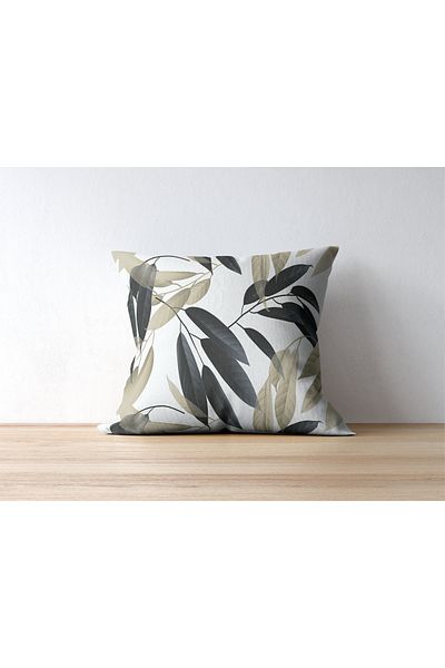 Home Athira Minimal Leaf Pattern Rachel Fabric - Single Throw Pillow Cover (45X45)