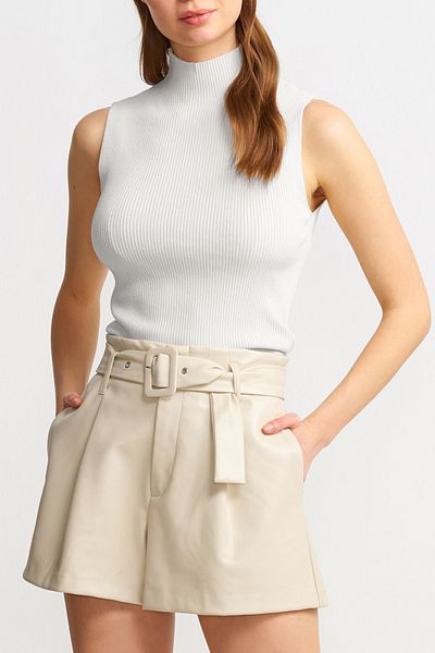 MILANOFOX Elegant Half Fisherman Sleeveless Basic Women's Knitwear Blouse