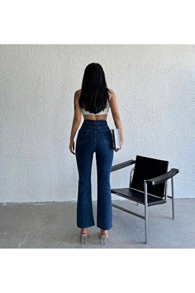 Genel Markalar KADIN YÜKSEK BEL  PAÇA KESİK  YARIM İSPANYOL PAÇA  JE