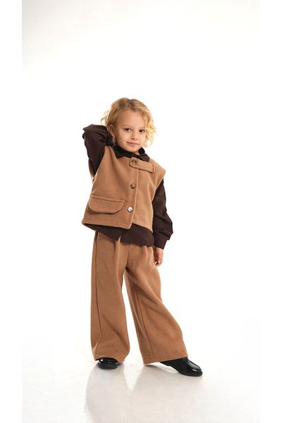 le petit sole Boy's Asymmetrical 3-Piece Stamp Suit and Shirt