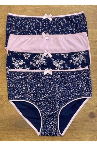 Belinay 3505 Γυναικεία εσώρουχα με ψηλόμεσο μοτίβο 4 τεμαχίων XL