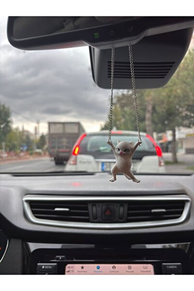 3DreaMaker Kedi Ayna Süsü - Dikiz Aynası Aksesuar - Sevimli Kedi Süsü Oto Aks...