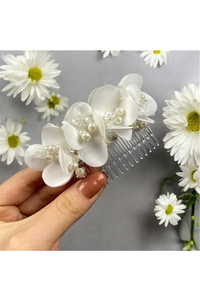 SavBrand Hydrangea Floral Pearl Hair Clip