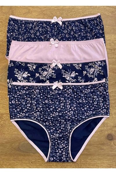 Belinay 3505 Women's High Waist Bato Panties 4 Pack Patterned XXL