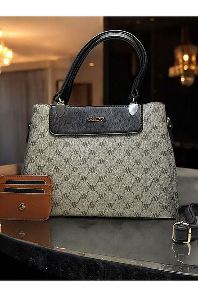 Armine Hand and Arm Bag with Card Holder and Bracelet Gift Faux Leather Shoulder Bag Vs.Blkt.0057
