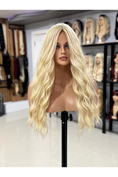 Fenomen Peruk Platin Yoğun Dalgalı Perçemsiz Peruk