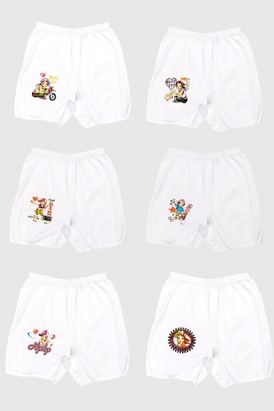 Ceylanoğlu Girl's White Printed Bottom Panties Gkc3211