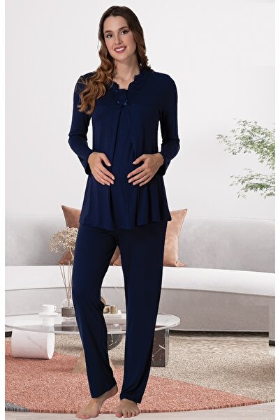 by İGP Čipka Detaljan set za trudnice, dugi rukavi, Pamuk delovi, pidžama