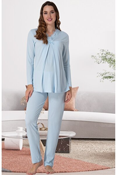 by İGP Čipka Detaljan set za trudnice, dugi rukavi, Pamuk delovi, pidžama