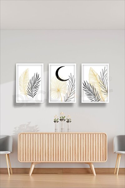 DECOMALL T-4 (50x30cm) Set de 3 postere decorative de perete în stil boem, cu...