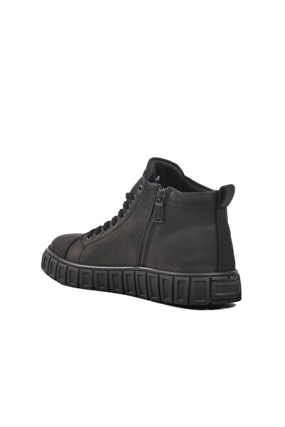 Bulldozer Μαύρες ανδρικές μπότες από γνήσιο δέρμα Nubuck 240023 M