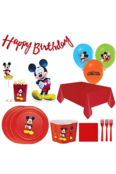 Parti Evreni Mickey Mouse Doğum Günü Seti 10 Kişilik