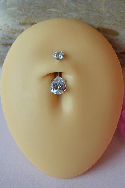 Sacce Scarves&Accessories Drop Stone Steel Belly Piercing Zircon Stone Drop Model Belly Piercing