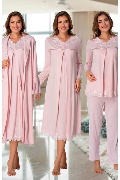 by İGP Pregnant Maternity Sleepwear Nightgown Dressing Gown Set of 4