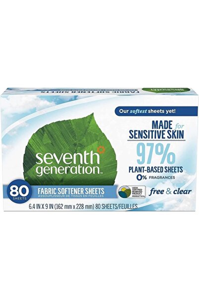 Seventh Generation Fabric Softener Sheets Kurutma Makinesi Mendilleri 80 Adet