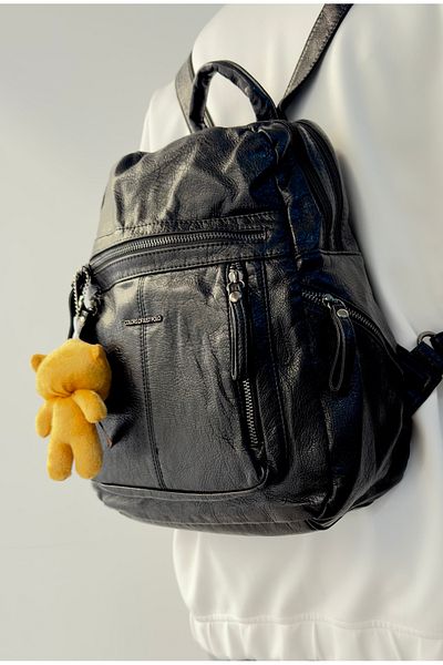 Just Polo Women's Black Multi Compartment Imported a Quality Backpack
