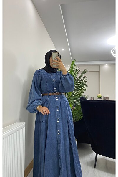 Aden aydın فستان حجاب من الدنيم الفاخر للموسم الجديد - رقبة دائرية، الأول.فئة