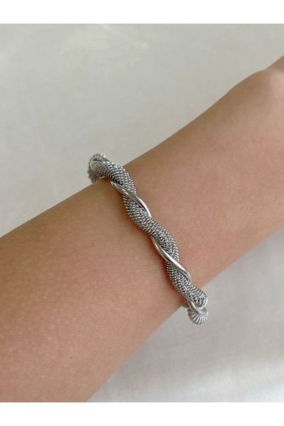 Eylülün Takısı Women's Silver Color Wavy Bracelet