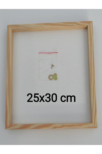Oduncudünyası 25X30 cm Wood Framed Board White (Without Glass - Backrest Fixed)