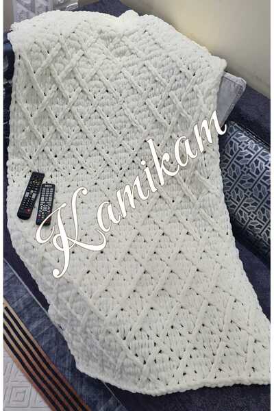 KAMİKAM М'яка оксамитова ковдра Alize 100 X 100 см, в'язана вручну, для немовлят