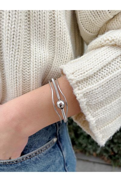 Eylülün Takısı Women's Silver Color Adjustable Ball Bracelet