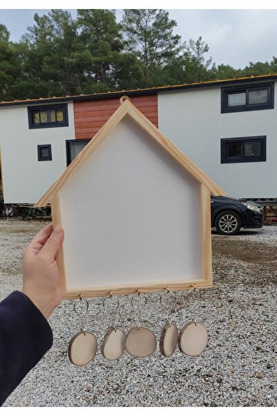Oduncudünyası Paintable Keychain Board with 25X30Cm White Wooden Frame
