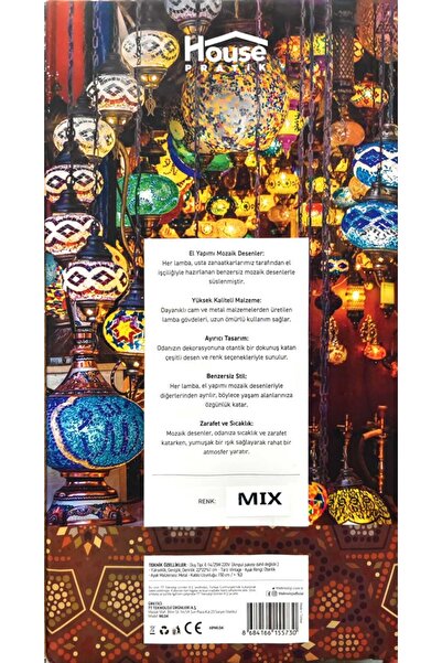 House Pratik OTANTİK MOZAİK LAMBA