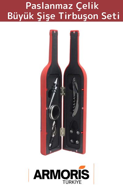 Armoris New Useful Practical Stainless Steel Non Tarnish Cork Wine Cap Opener Bottle Corkscrew Set 33*7cm