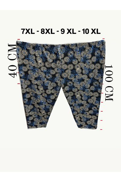 DNC Plus Size Winter Elastic Waist Pants Blue Print 7Xl,8Xl,9Xl,10Xl