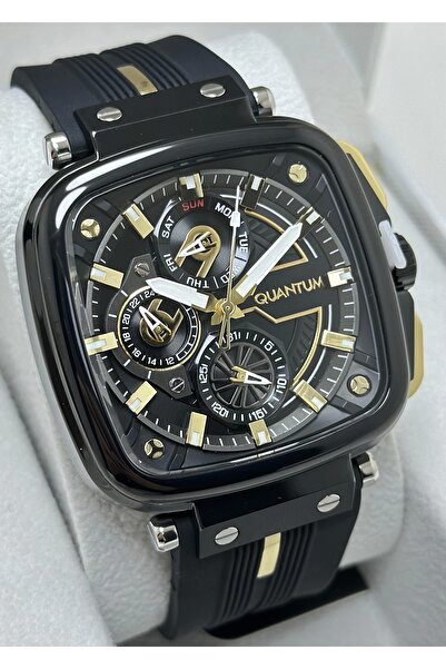 Quantum Siyah Silikon Kordon Fonksiyonlu Erkek Kol Saati
