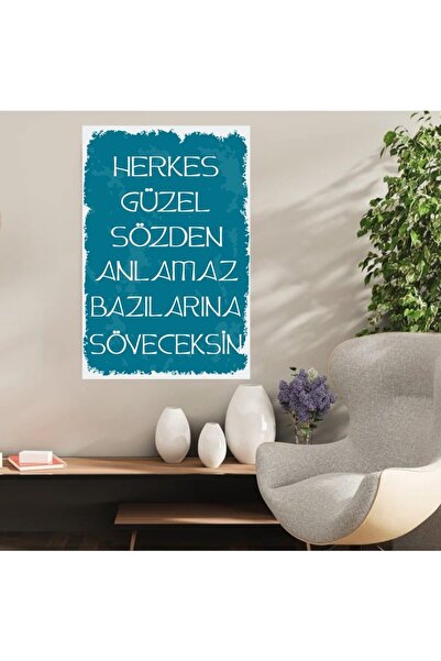 DURUSOY Ρετρό ξύλινη αφίσα από MDF - Αστεία αποφθέγματα, γραφές τοίχου, τοπία...