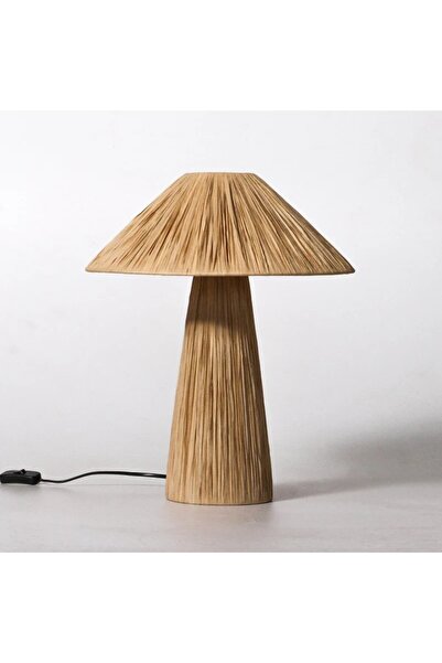 mammoly Bohem Abajur, Rafya Lambader, Hasır, Rustik Abajur, Yatak Odası, Salon Abajür, Gece Lambası