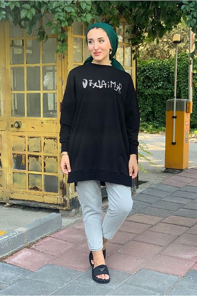 Moda Rosa 24Y4493 - Black - Stone Written Sweat