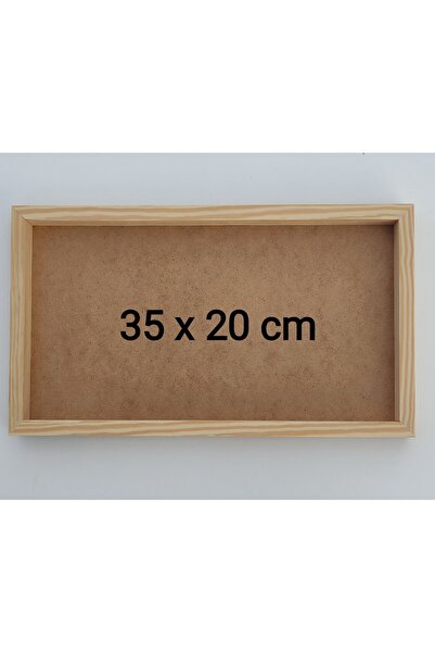 Oduncudünyası 35x20 cm Ahşap Çerçeveli Pano Ham (Camsız - Arkalık sabit)