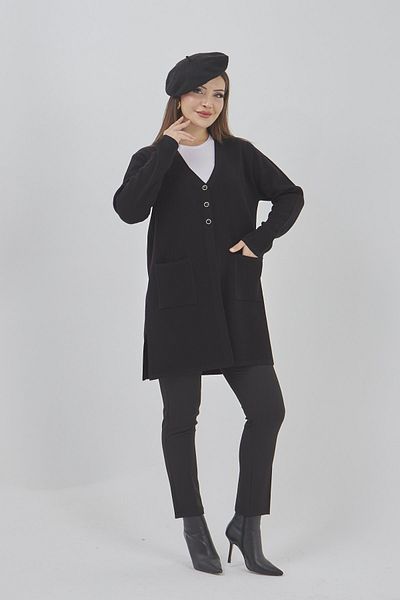 Fresh&Moda Women's Araboy Knitwear Seasonal Pocket Stretchy Lycra Cardigan