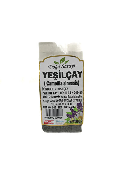 Yeşil Çay 80gr Orjinal, Doğal Kurutulmuş, Elenmiş, Katkısız