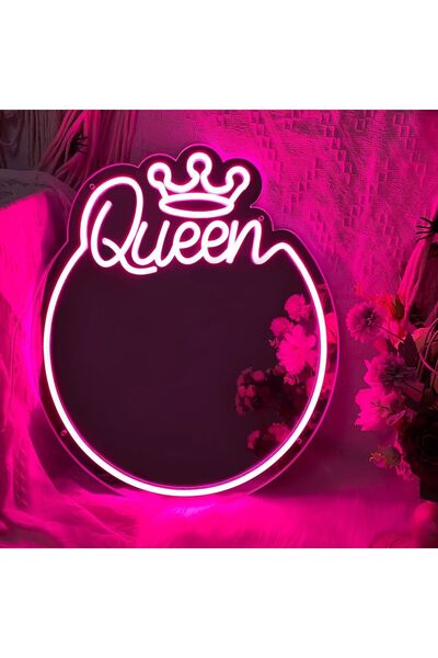Master Queen Yazılı Neon Ledli Peksi Ayna