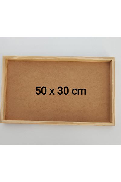 Oduncudünyası 50X30 cm Wood Framed Board Raw (Without Glass - Backrest Fixed)