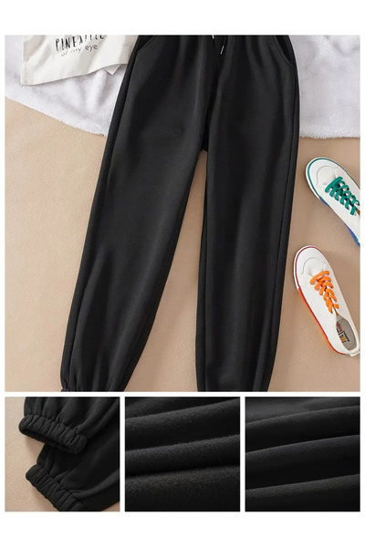 CAONNES Unisex Μαύρο Παντελόνι Φόρμας Jogger - Ελαστικό Τελείωμα Ποδιών SHAH ...