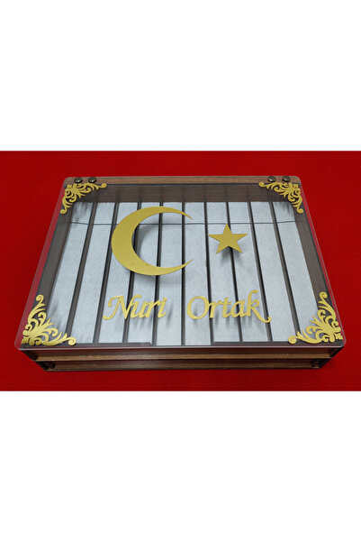 aswood 3 katlı Kişiye Özel İsimli Tesbih,Bileklik ve Takı  kutusu organizer d...