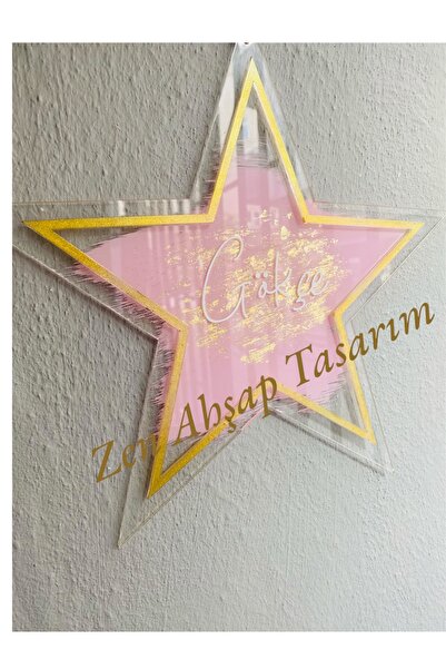 Zen Ahşap Tasarım PİLEKSİ KAPI SÜSÜ / YENİDOĞAN BEBEK KAPI SÜSÜ / YILDIZ KAPI...