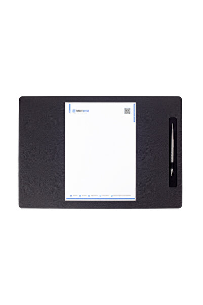 Turgut Office Δερμάτινο Επιτραπέζιο Χαλάκι Μαύρο με Κάθετη Τομή για Στυλό 49x...