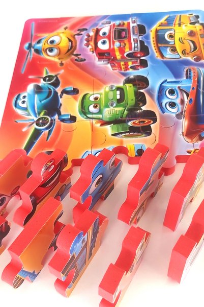 EVAKANCA 35 Parçalı Kalın EVA Puzzle 4-5 Yaş Yapboz Araçlar