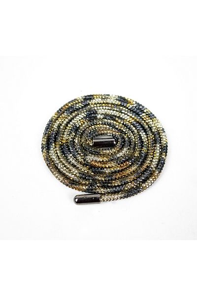 AiryFooT Crystal Stone Shiny Stone Shoelaces 100 cm 1 Pair (Leopard Pattern)