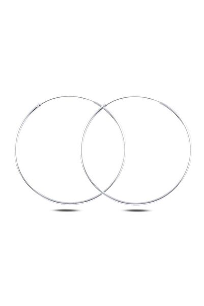 Inure Jewelry 925 Ayar Gümüş 40mm Sade Halka Küpe