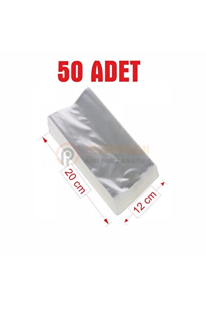 CarpCorn 12x20 - 50 Adet Düz Bantsız Şeffaf Jelatin - Kurabiye Aksesuar Poşeti