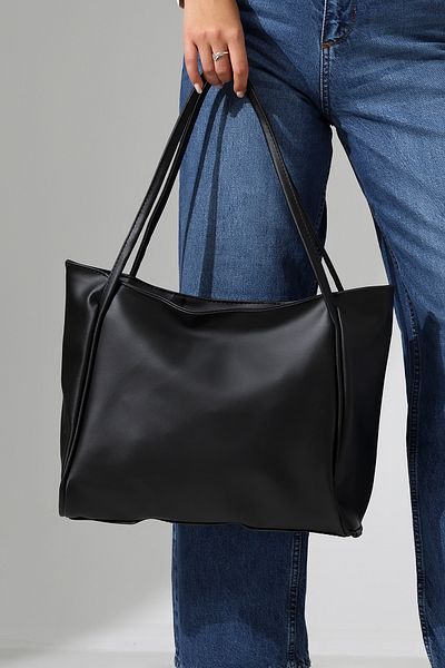 Bagzone - casual μαλακή δερμάτινη τσάντα ώμου μεσαίου μεγέθους