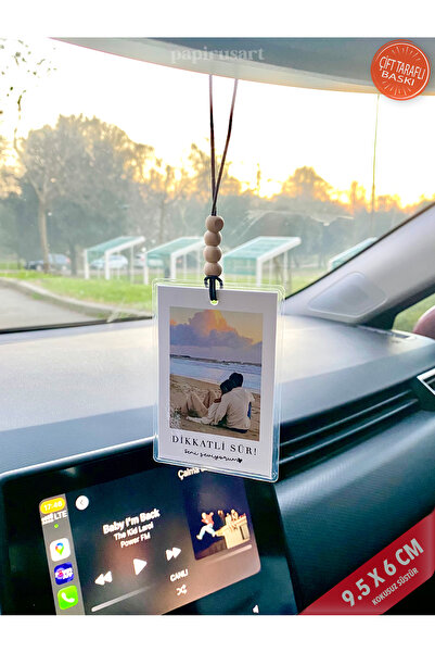 papirusart Fotoğraflı Araba Süsü, Kişiye özel Dikkatli Sür Oto süsü, Kokusuzd...